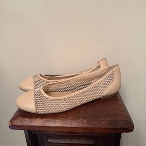 Tahari Tan Nellie Mesh Ballet Flats